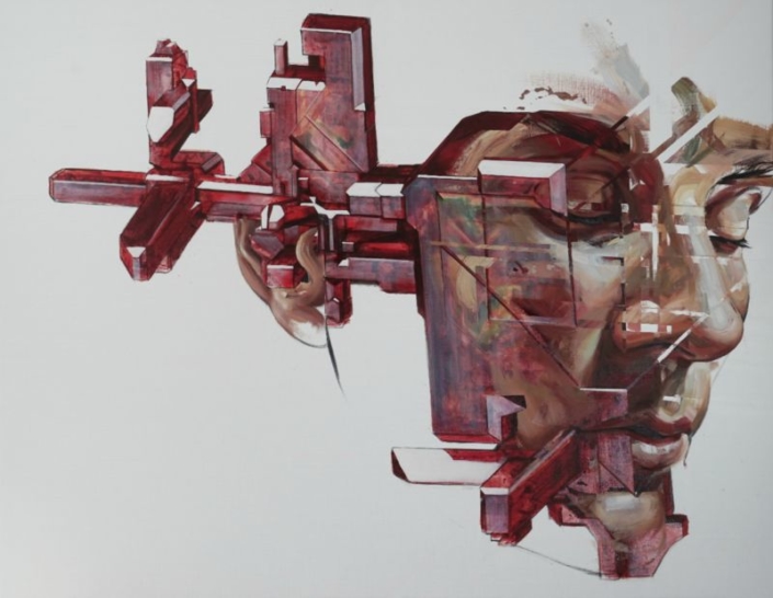 Portrait Aggregat 1A, 2017, 140 x 180 cm, Öl Acryl auf Leinwand