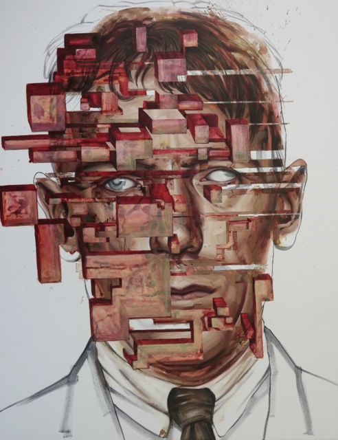 Portrait Aggregat 3, 2017, 180 x 140 cm, Öl Acryl auf Leinwand